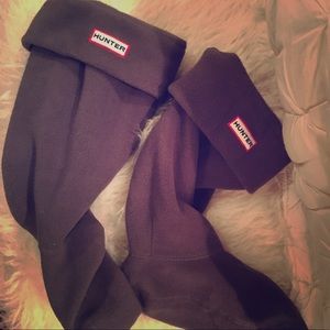 Hunter Wellie Grey Fleece Socks