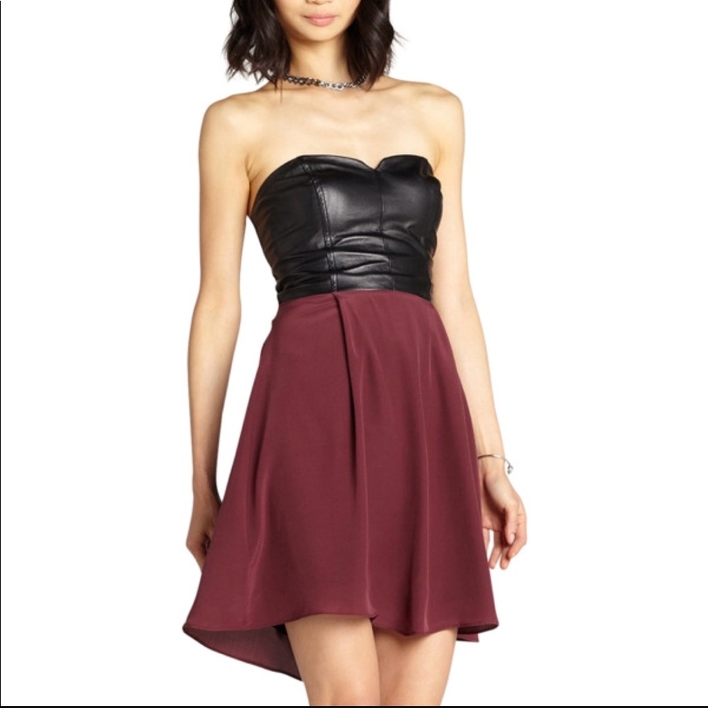Wyatt Collection Leather & Silk Dress