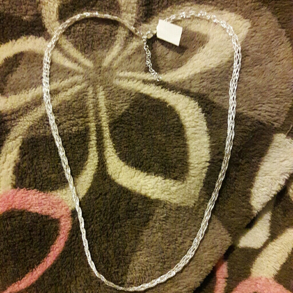 NWT SOLID STERLING SILVER BRAIDED CHAIN 20"W 2" EX