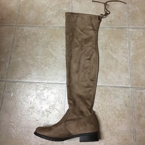 Taupe over the knee boots!