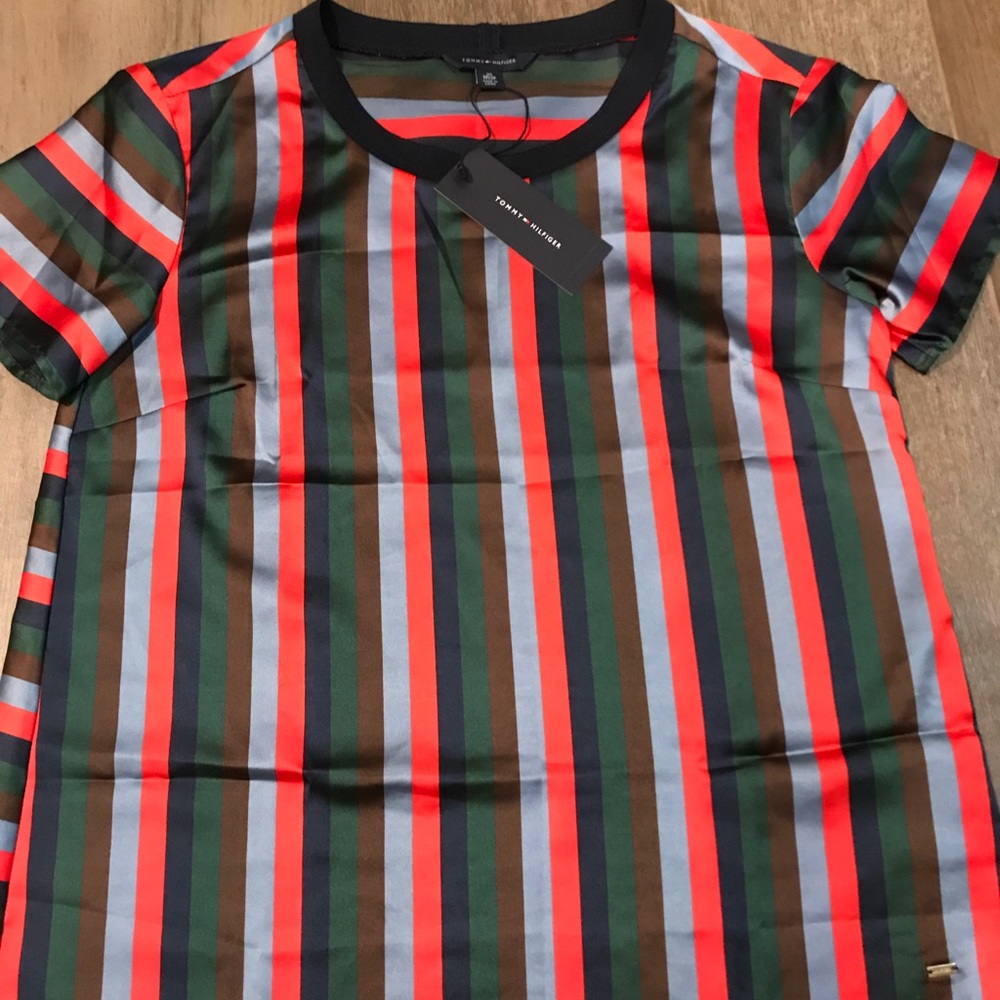 NWT Tommy Hilfiger silky stripe shirt