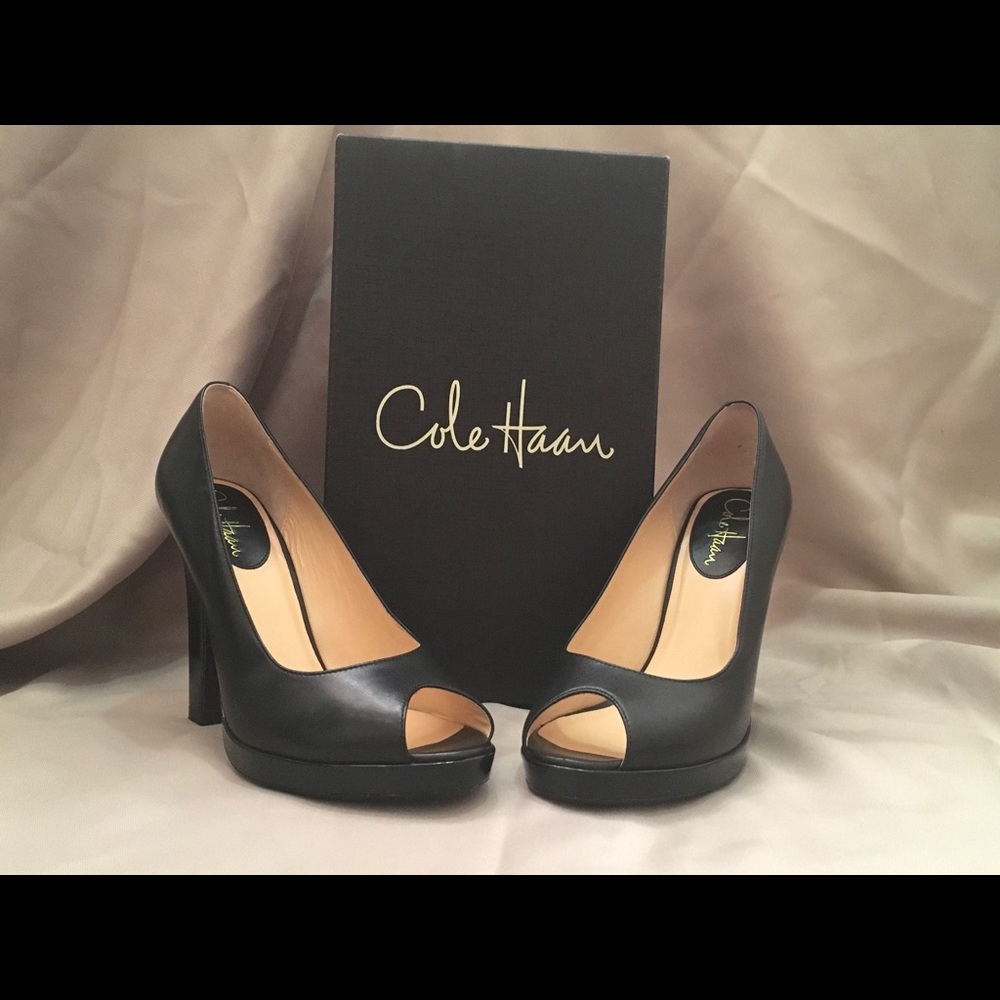 Cole Haan - Black Tonya peep toe pumps