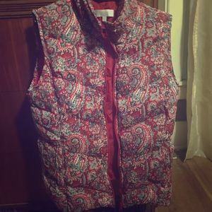 Talbots Paisley Puffer Vest