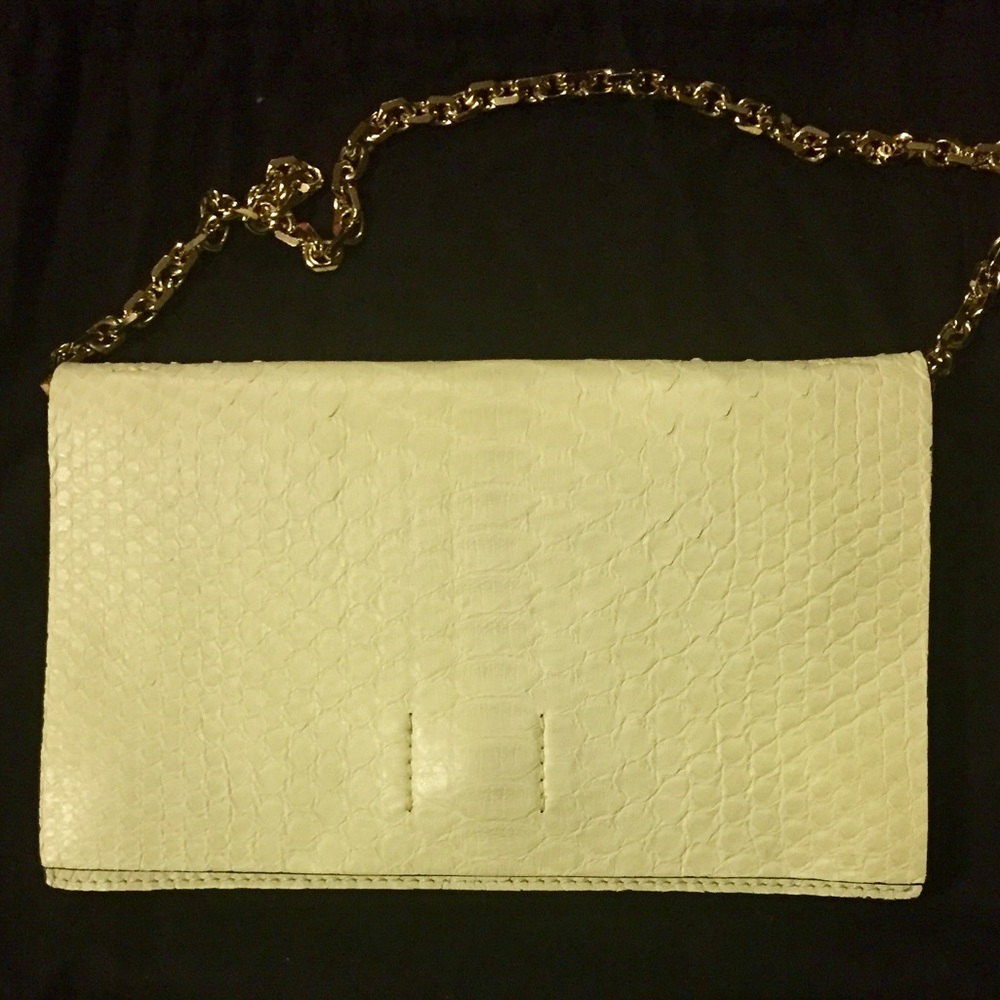 NWT Calvin Klein Collection Python Acid Yellow Bag