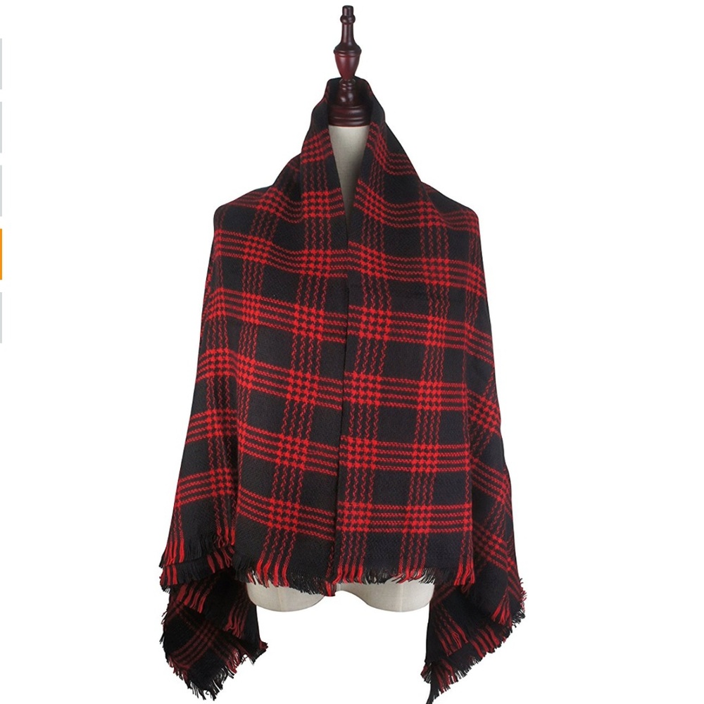 Last one! ✨ Blanket Scarf Fringe Wrap Plaid Shawl - Picture 5 of 6