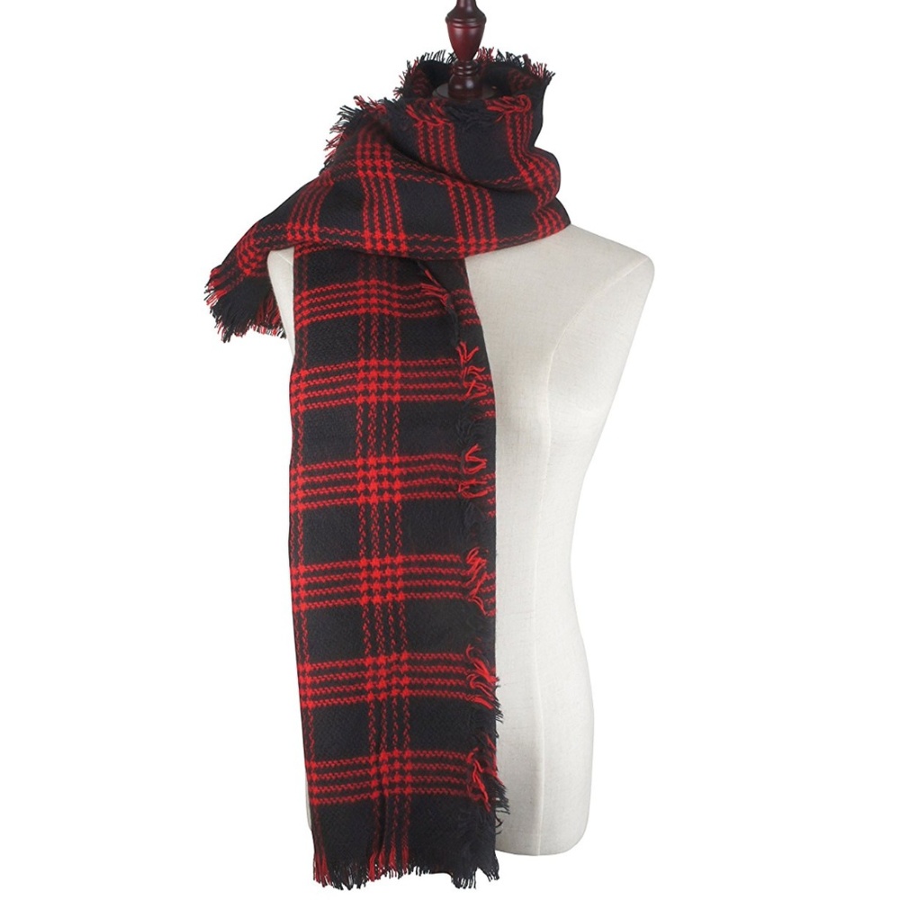 Last one! ✨ Blanket Scarf Fringe Wrap Plaid Shawl - Picture 4 of 6