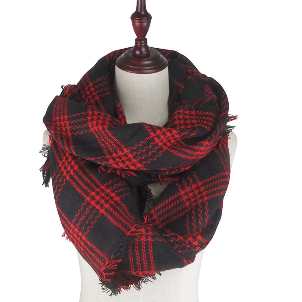 Last one! ✨ Blanket Scarf Fringe Wrap Plaid Shawl - Picture 2 of 6