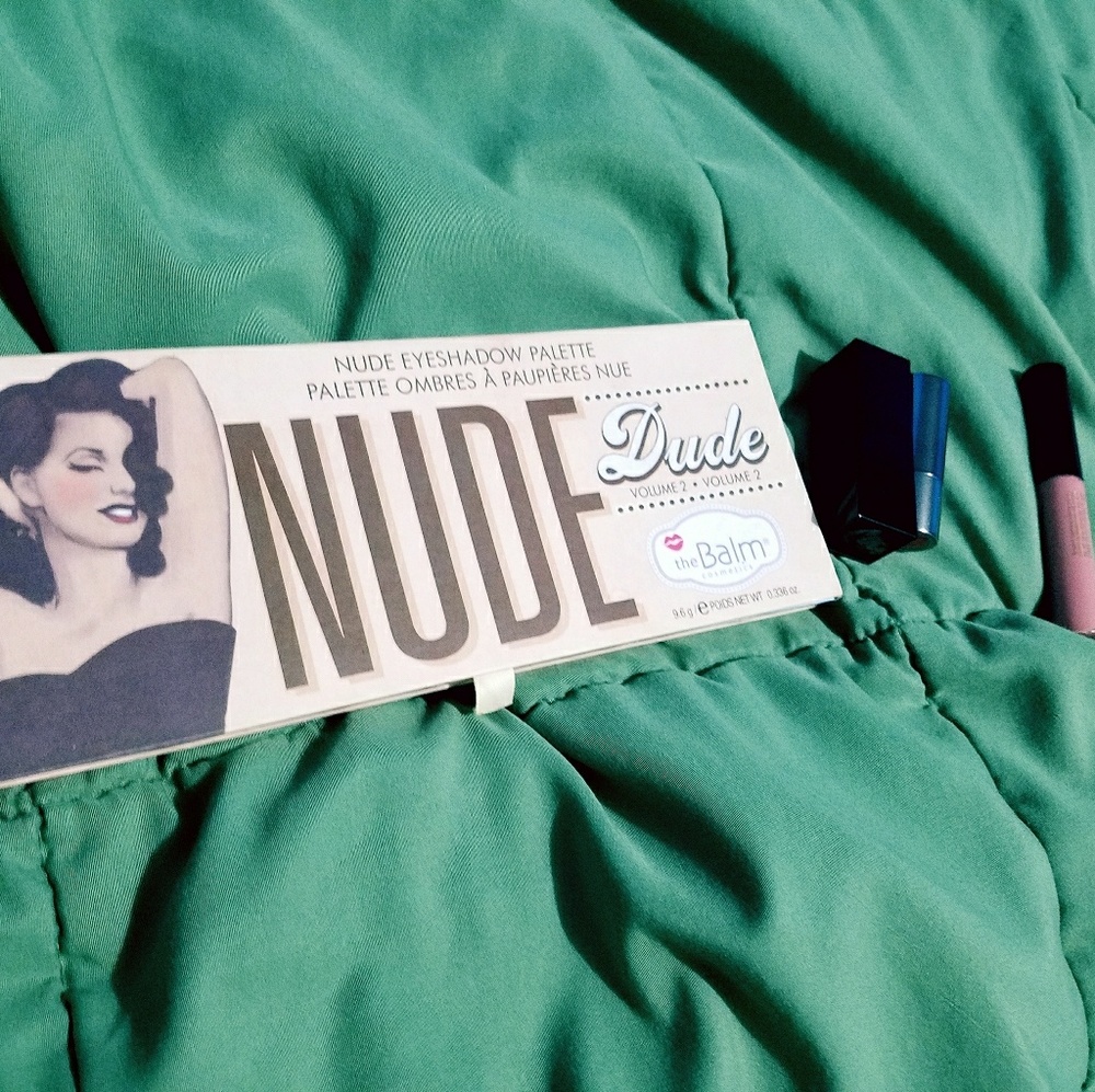 The Balm eyeshadow pallets and 3 lipsticks