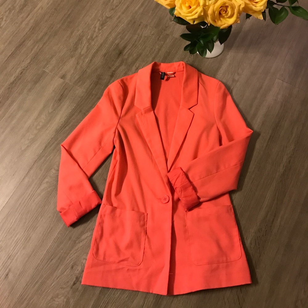 H & M coral casual blazer
