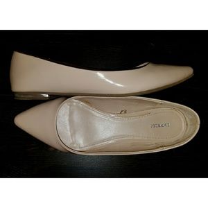 Nude Patent Leather Pointy Toe Flats