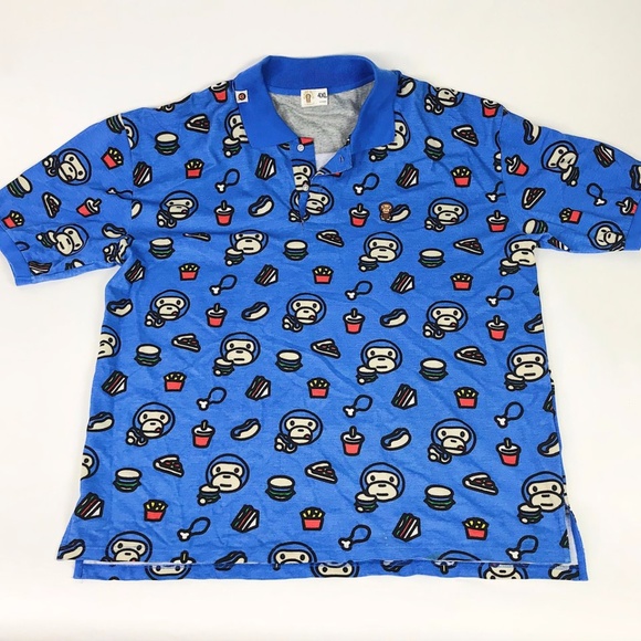 Bape Shirts Baby Milo Bape By Bathing Ape Blue Polo T Shirt Poshmark