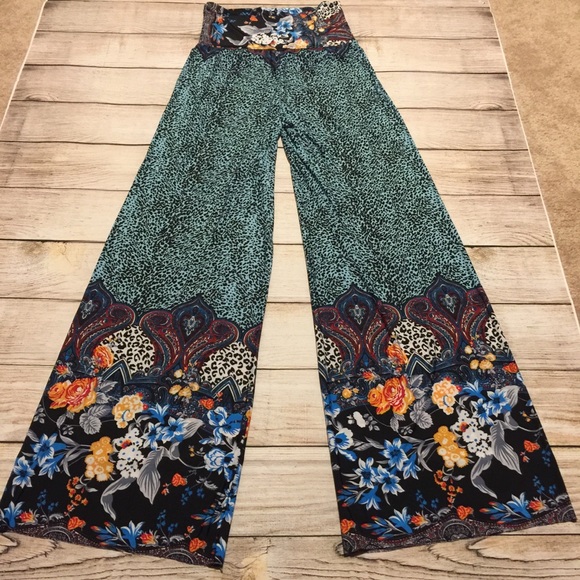 Causal Land Pants - 🌺💐CASUAL LAND 💐🌺 BOHO Floral Chic wide leg SzL