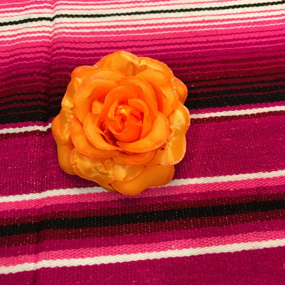 🦋Orange rockabilly hair flower🦋
