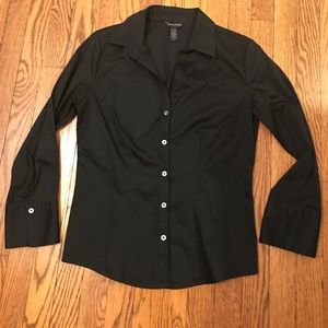 Banana Republic black button down blouse