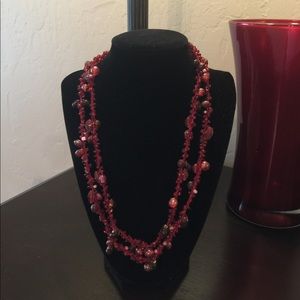 Red beaded. Necklace