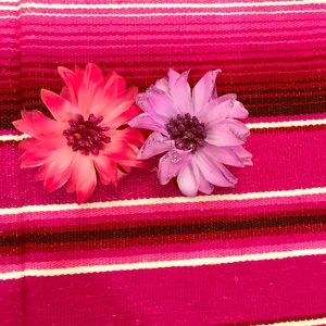 🦋Pink & purple glitter rockabilly hair flowers🦋