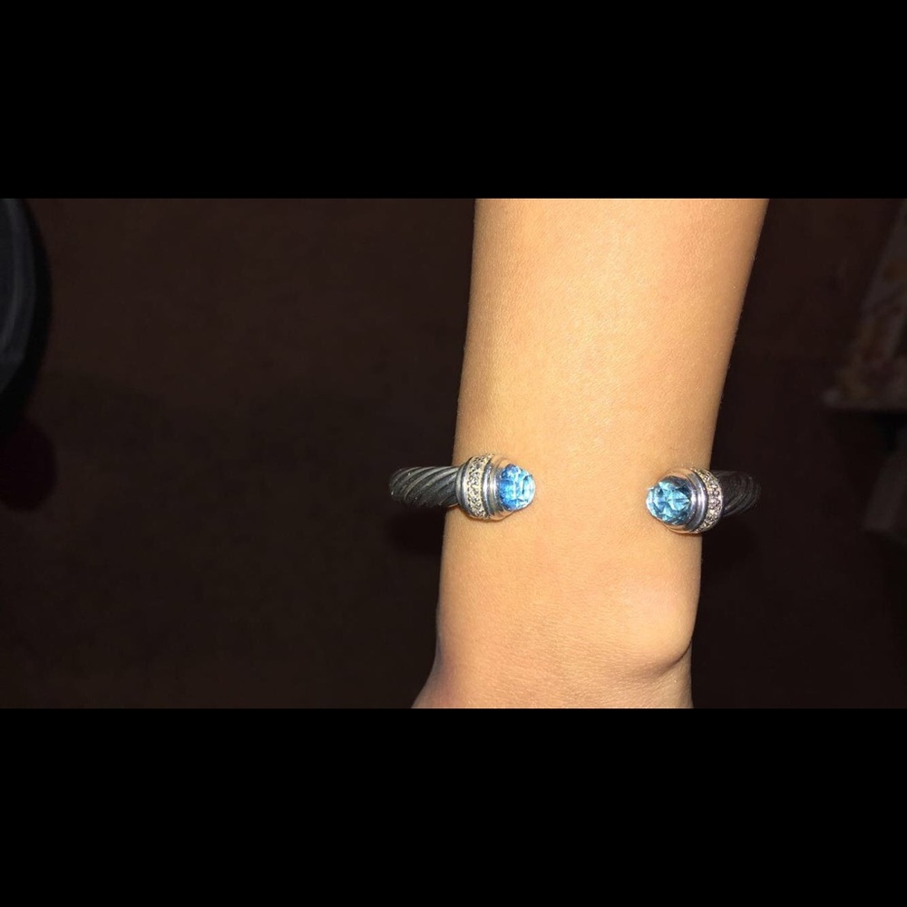 David Yurman cable collection brac-7mm Blue Topaz
