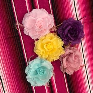 Bundle of 5 rockabilly hair flowers