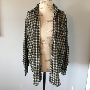 American Eagle Outfitters Green Flannel