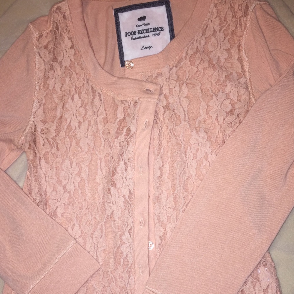 Peach Lace Cardigan/Sweater