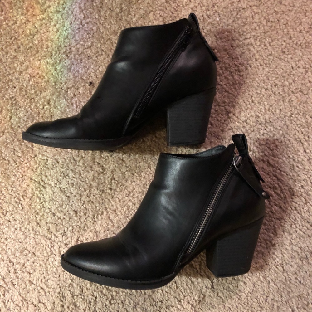 Black zip booties