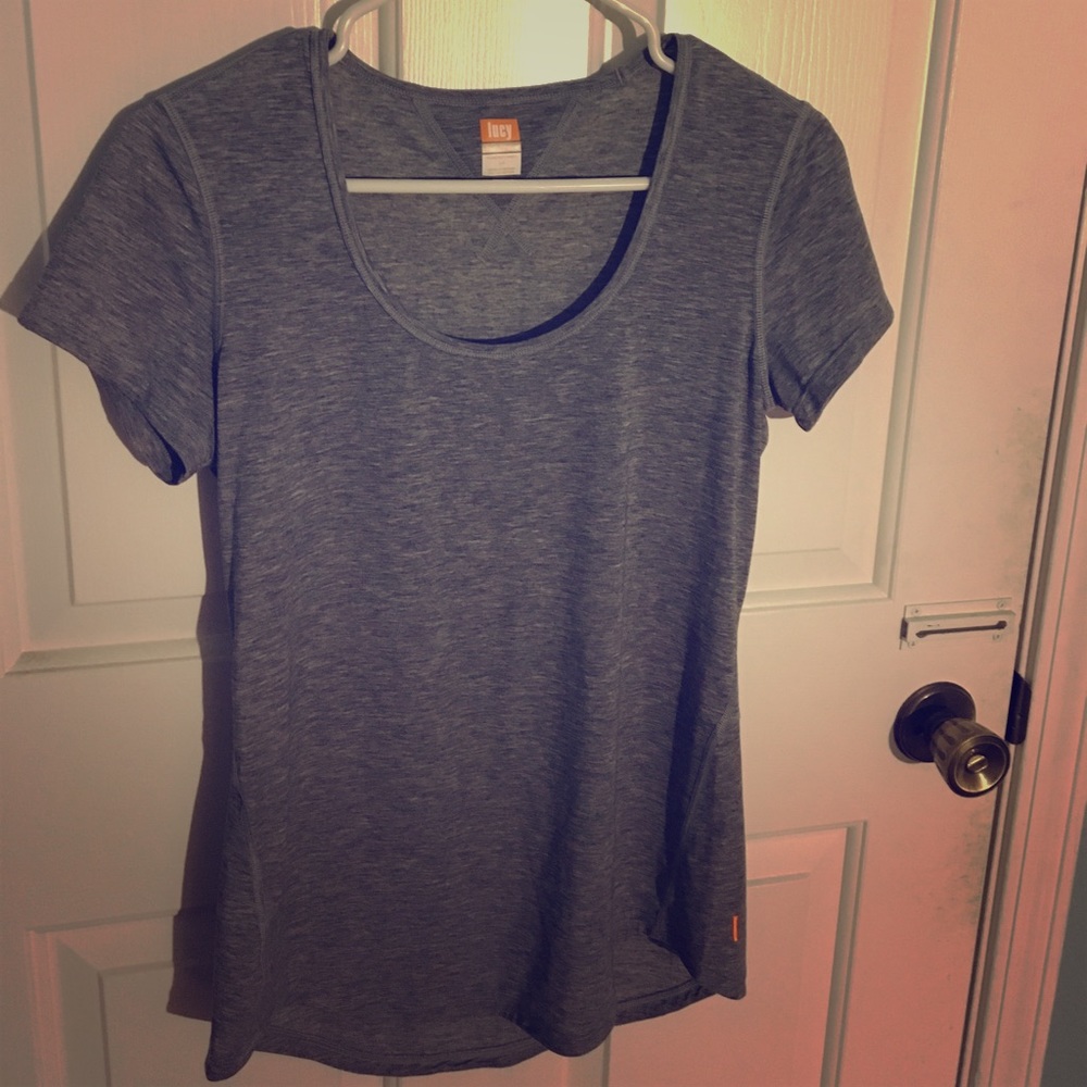Grey Lucy workout tee