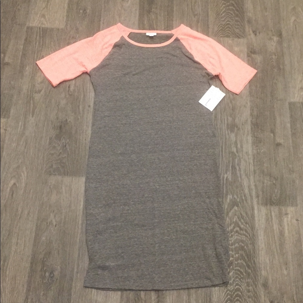 NWT Lularoe Julia grey with pink sleeves Sz large
