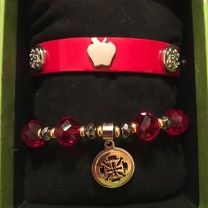 Rustic Cuff Red/Silver Apple Meagan & Noelle Set