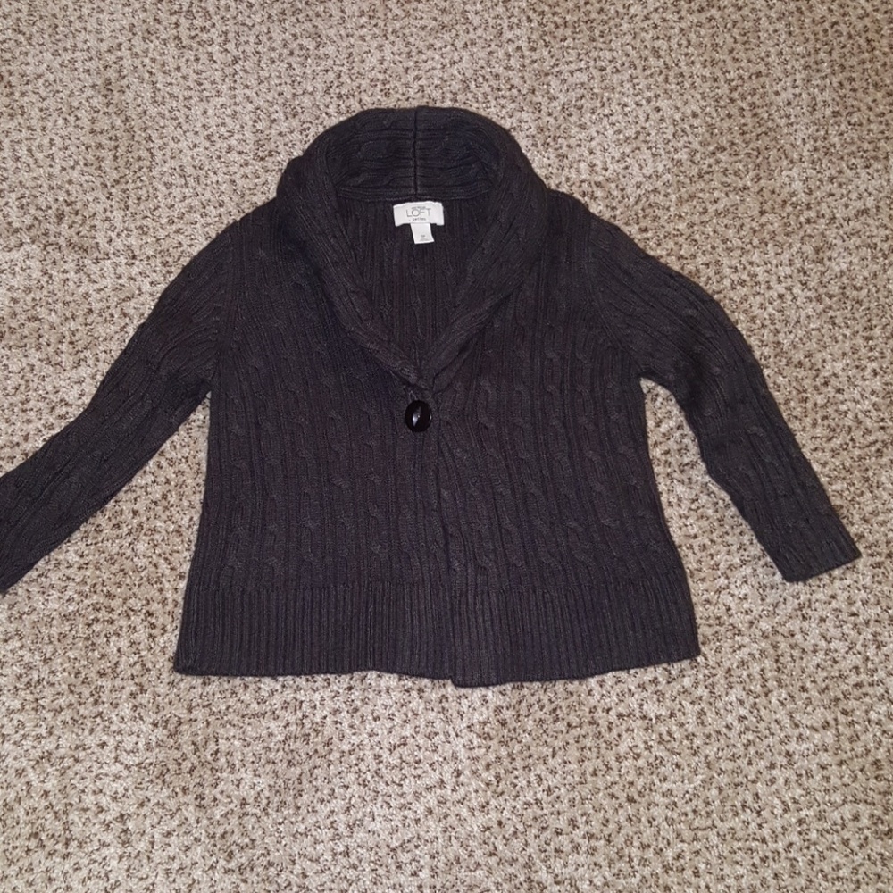 Loft dark brown cropped sweater