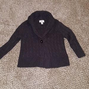 Loft dark brown cropped sweater