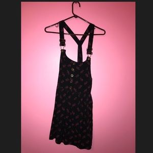 Black Floral Overall Dress