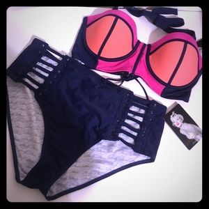 NWT $104 MSRP Color-Block, High-Waist Bikini ❤️
