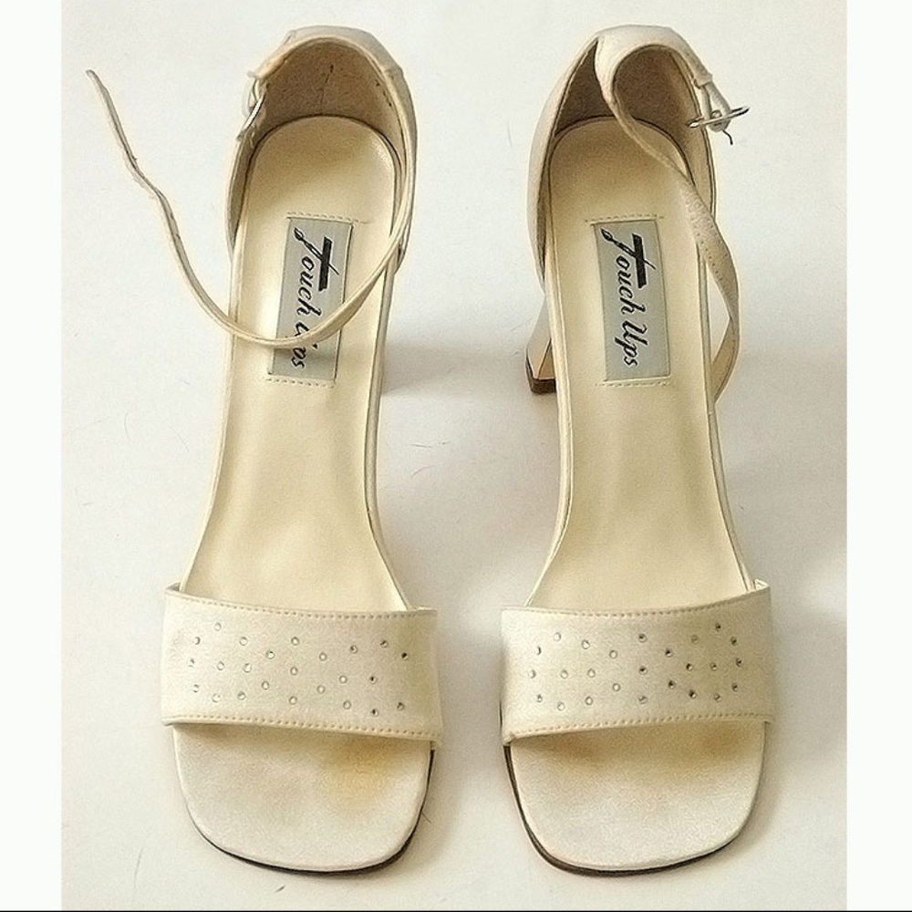 off white sandals heels with rhinestone