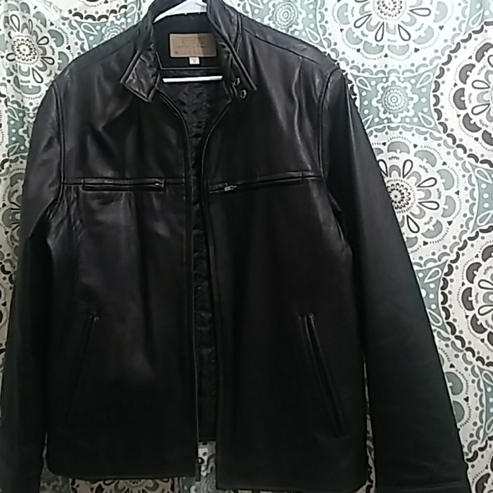 GUESS mens leather jacket - Picture 4 of 5