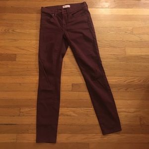Madewell skinny skinny burgundy maroon pants