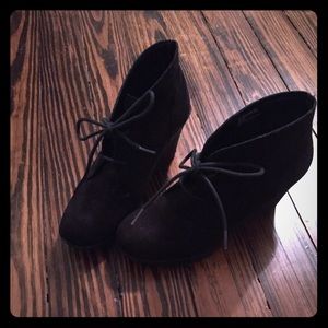 Black lace booties