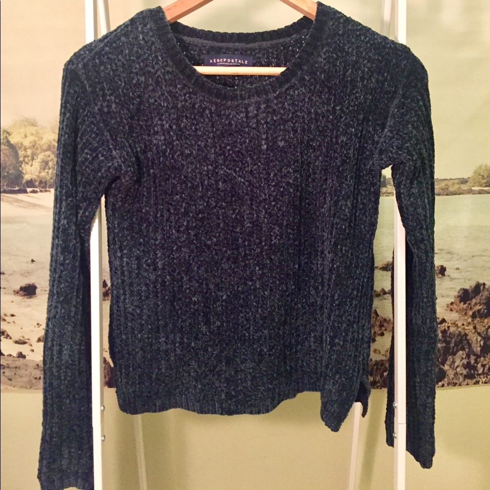 Green/Navy Chenille Sweater