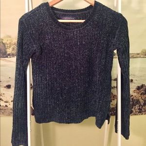 Green/Navy Chenille Sweater