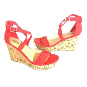 6.5 wedge sandal heels coral orange beach cruise