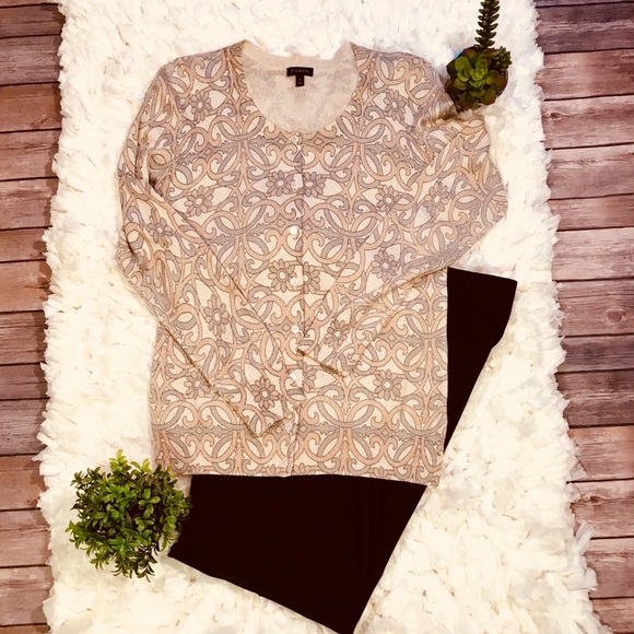 Talbots cardigan- beautiful geometric design - Picture 2 of 8