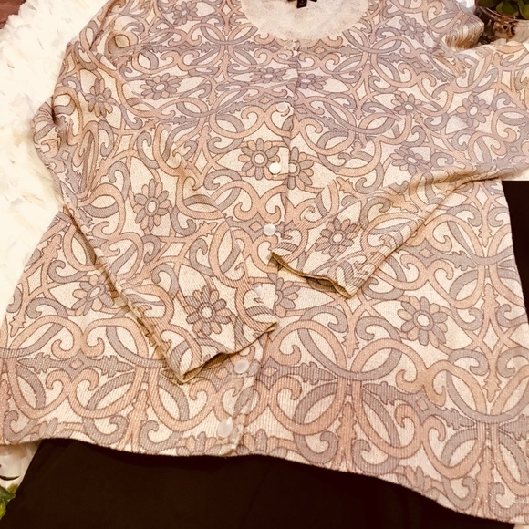 Talbots cardigan- beautiful geometric design - Picture 3 of 8