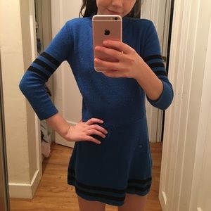 Blue and black short dress