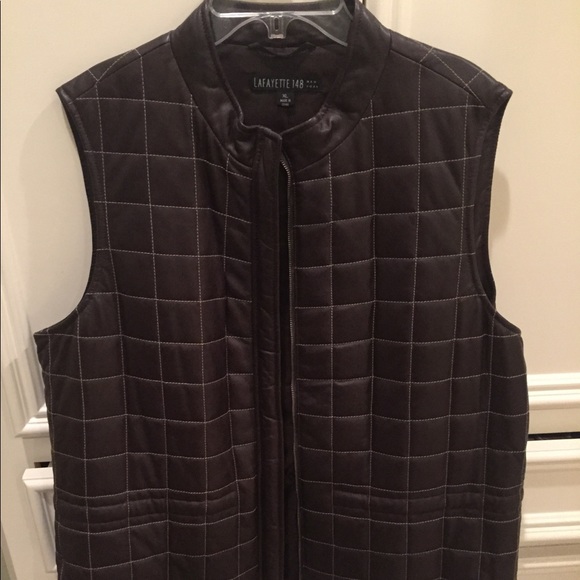 Lafayette 148 Chocolate Brown Leather Vest