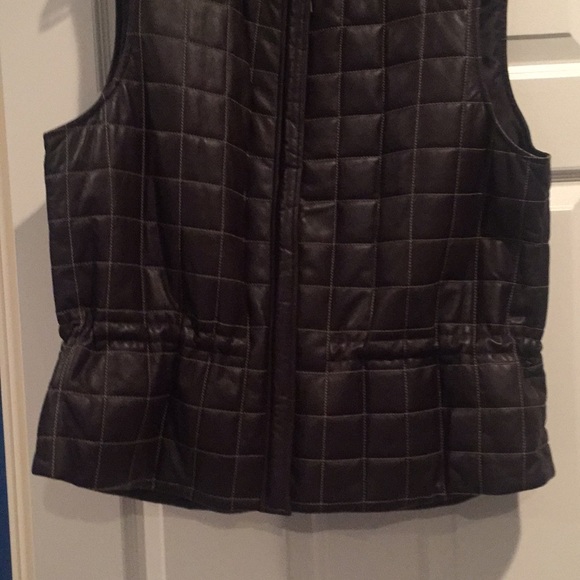 Lafayette 148 Chocolate Brown Leather Vest