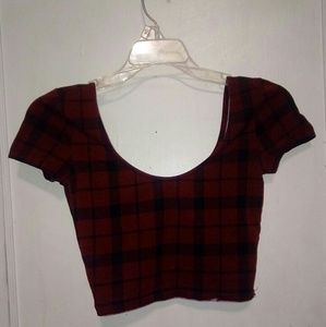 Plaid Red Crop Top🆕 Casual Wear Shirt