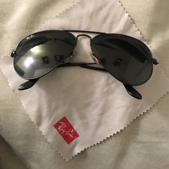 Ray-ban black frame aviator sunglasses main image 4