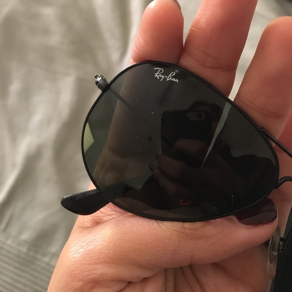 Ray-ban black frame aviator sunglasses main image 5