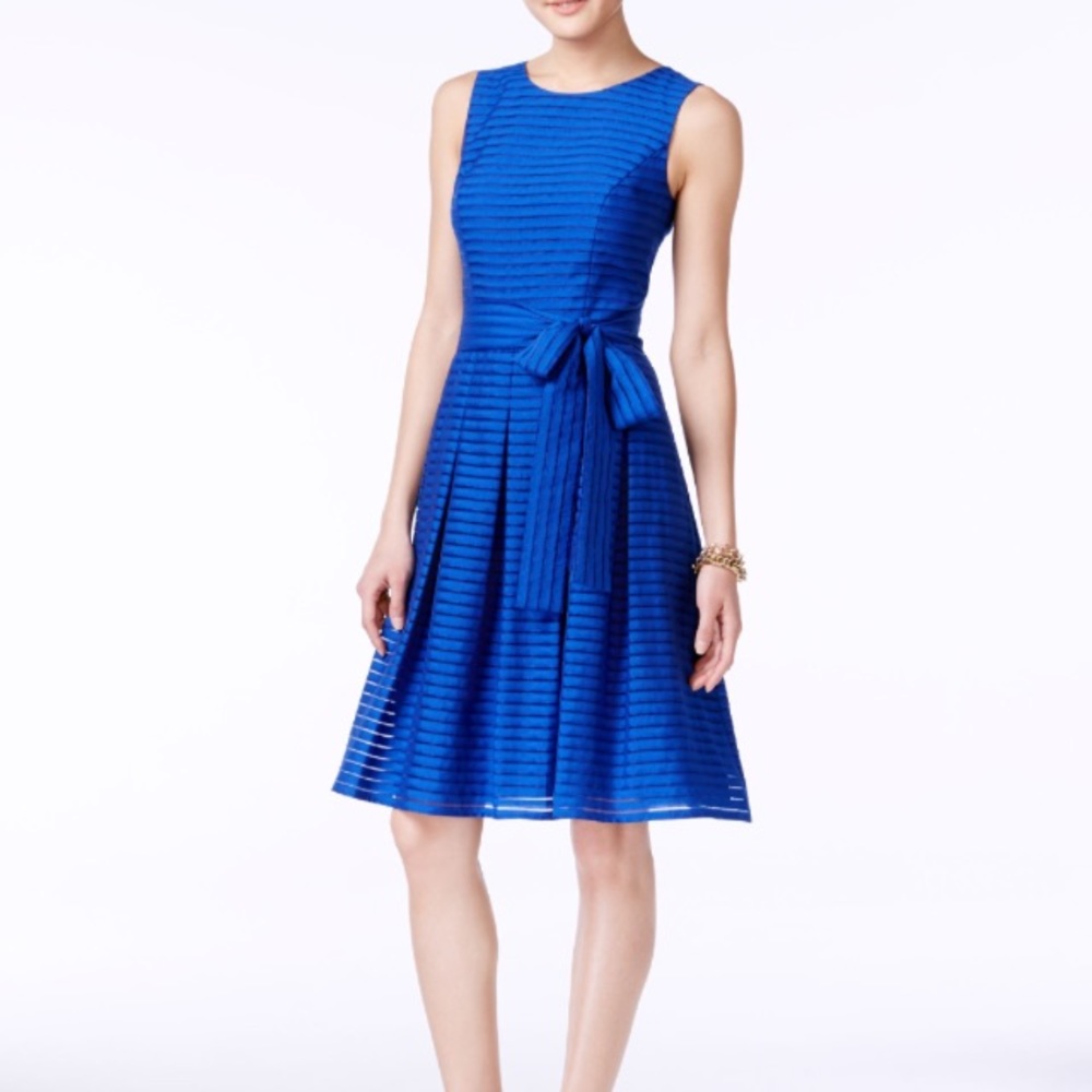 NEW Tommy Hilfiger Blue Illusioned-Striped Dress 8