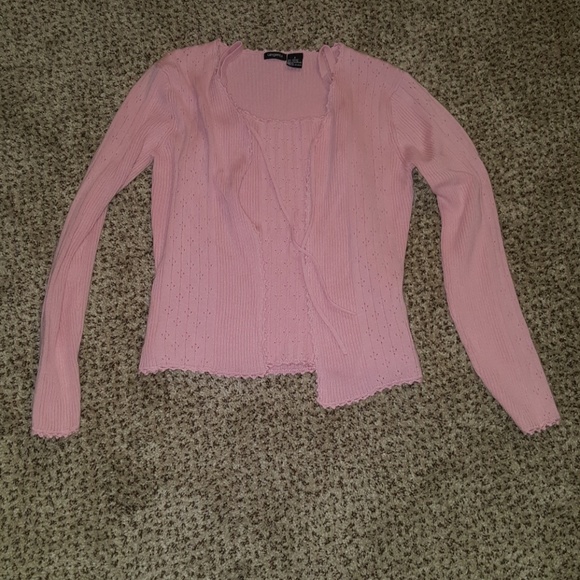 Pink tie front cardigan clearance