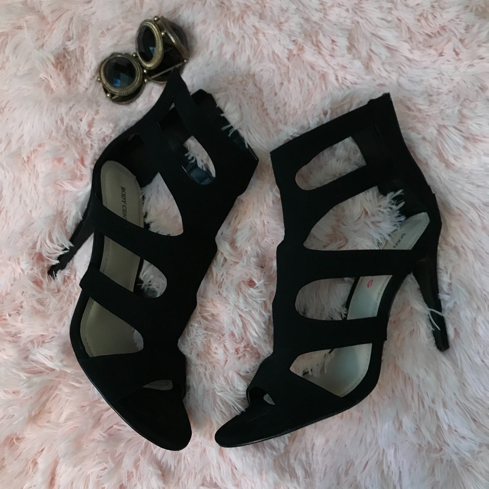 Black Open Toe Heels